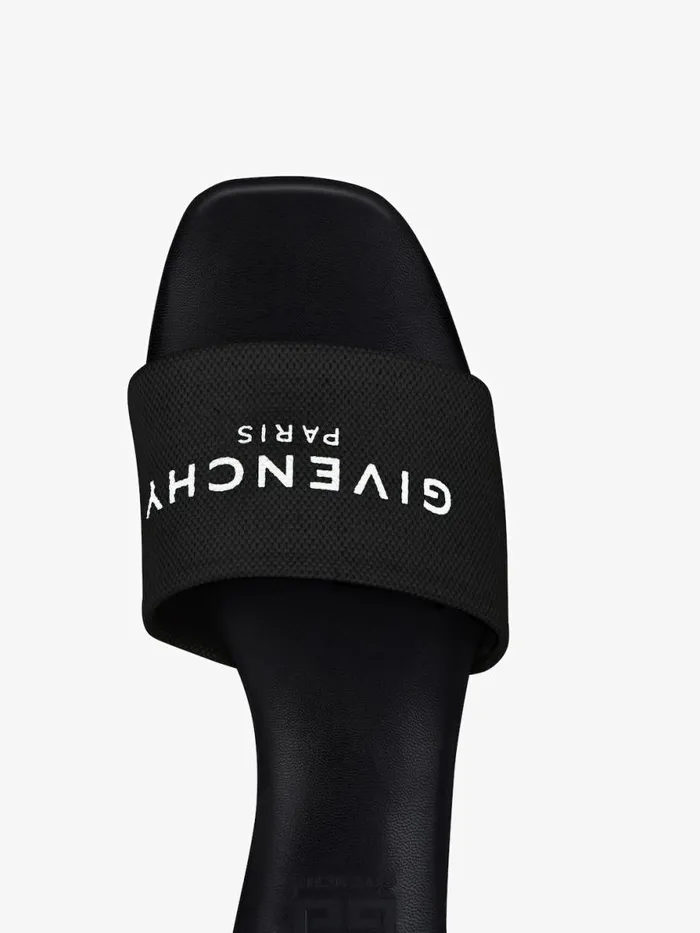 Women Slides and Sandals Givenchy 4G Mules In Canvas Black Women Slides and Sandals Givenchy 4G Mules In Canvas Black