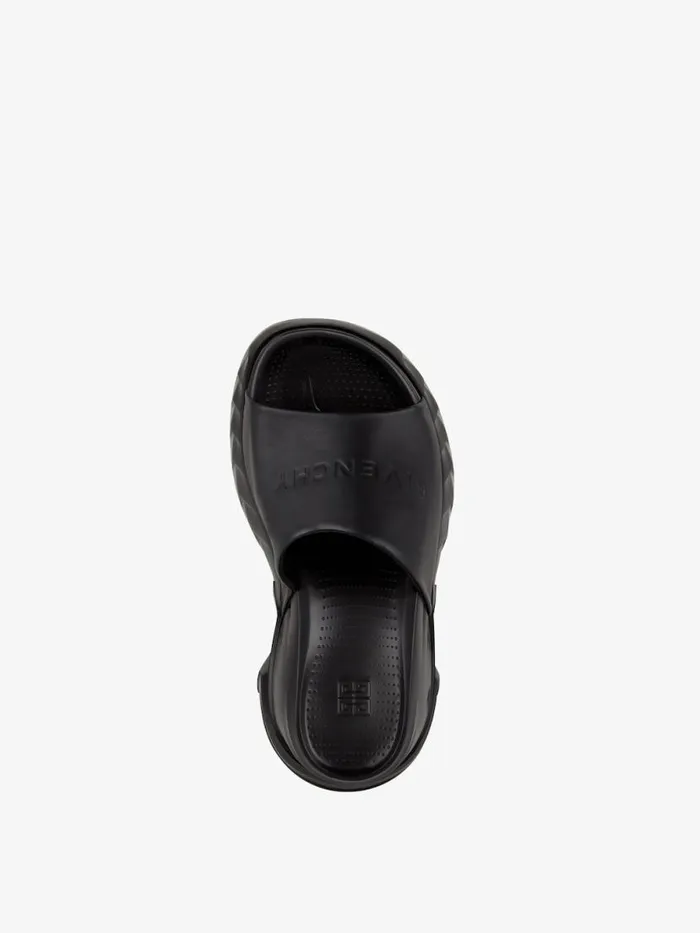 Women Slides and Sandals Givenchy Marshmallow Wedge Sandals In Leather Black Women Slides and Sandals Givenchy Marshmallow Wedge Sandals In Leather Black