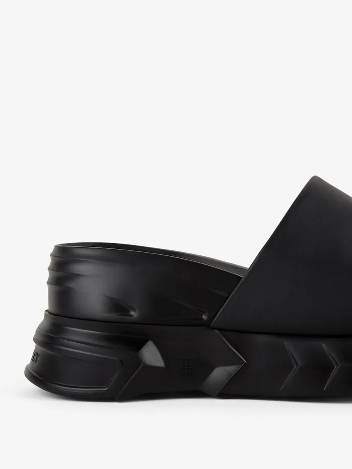 Women Slides and Sandals Givenchy Marshmallow Wedge Sandals In Leather Black Women Slides and Sandals Givenchy Marshmallow Wedge Sandals In Leather Black