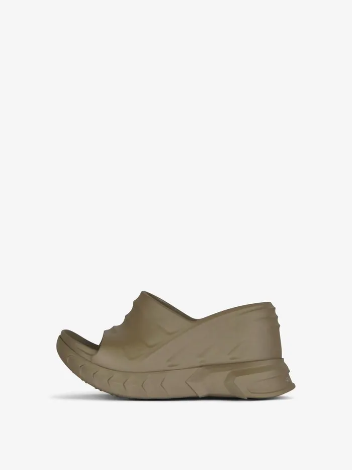 Women Slides and Sandals Givenchy Marshmallow Wedge Sandals In Rubber Dark Khaki Women Slides and Sandals Givenchy Marshmallow Wedge Sandals In Rubber Dark Khaki