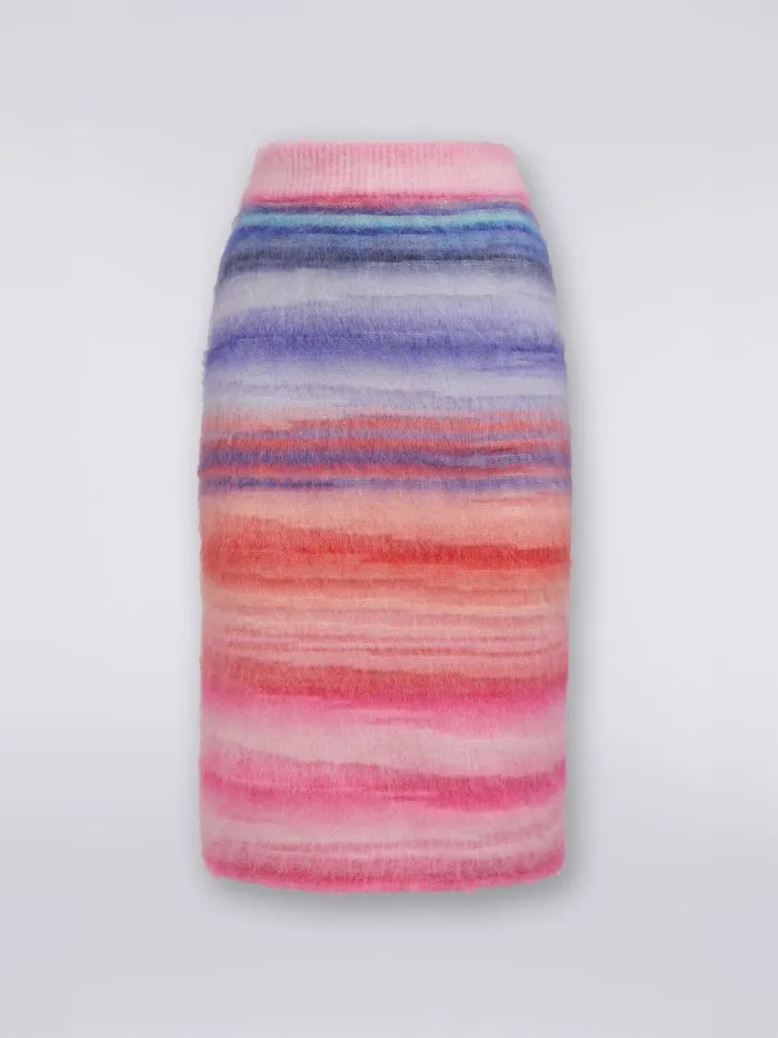 Women Slub Brushed Mohair Skirt Pink Missoni Skirts