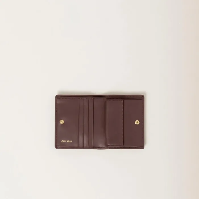 Women Small Wallets Miu Miu Small Matelass Nappa Leather Wallet Briarwood Women Small Wallets Miu Miu Small Matelass Nappa Leather Wallet Briarwood