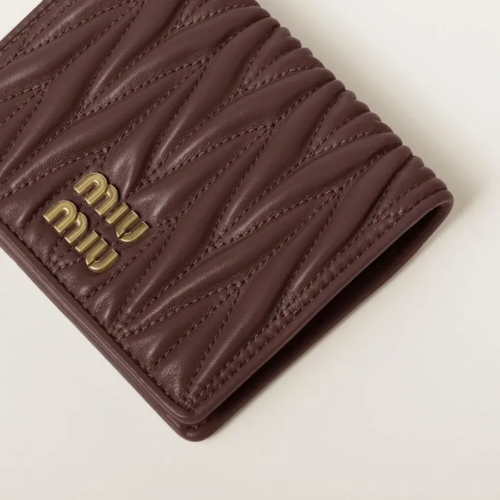Women Small Wallets Miu Miu Small Matelass Nappa Leather Wallet Briarwood Women Small Wallets Miu Miu Small Matelass Nappa Leather Wallet Briarwood