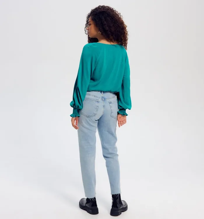 Women Smocked Blouse 8211 Emerald Green Promod Shirts And Tunics Women Smocked Blouse 8211 Emerald Green Promod Shirts And Tunics