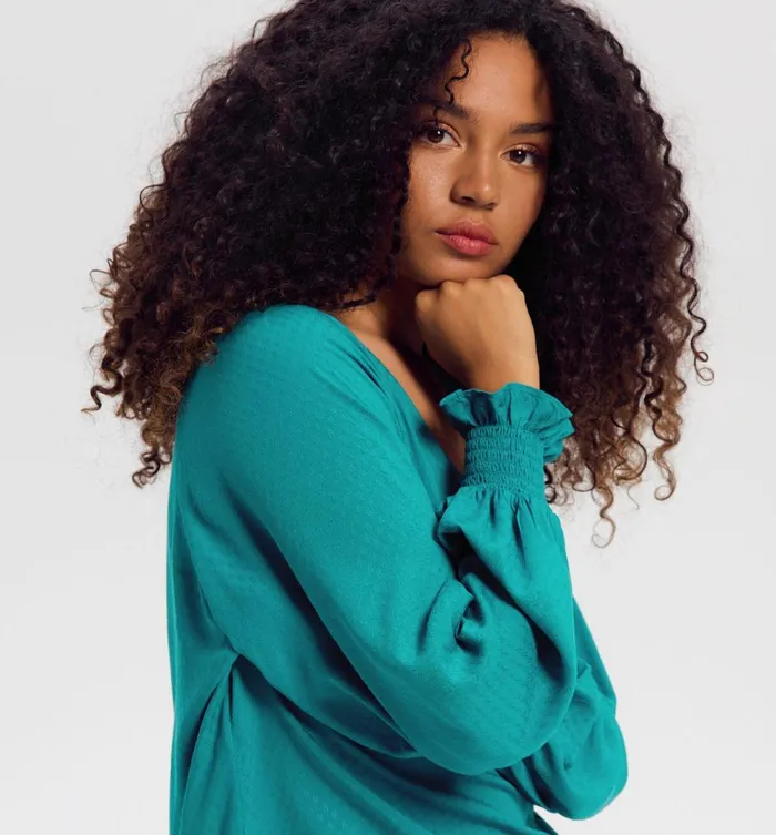 Women Smocked Blouse 8211 Emerald Green Promod Shirts And Tunics Women Smocked Blouse 8211 Emerald Green Promod Shirts And Tunics