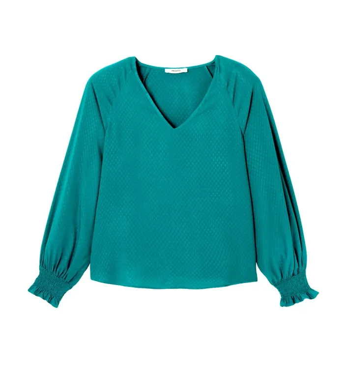 Women Smocked Blouse 8211 Emerald Green Promod Shirts And Tunics Women Smocked Blouse 8211 Emerald Green Promod Shirts And Tunics