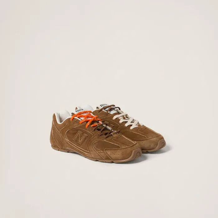 Women Sneakers Miu Miu New Balance X Miu Miu 530 SL Suede Sneakers Cinnamon