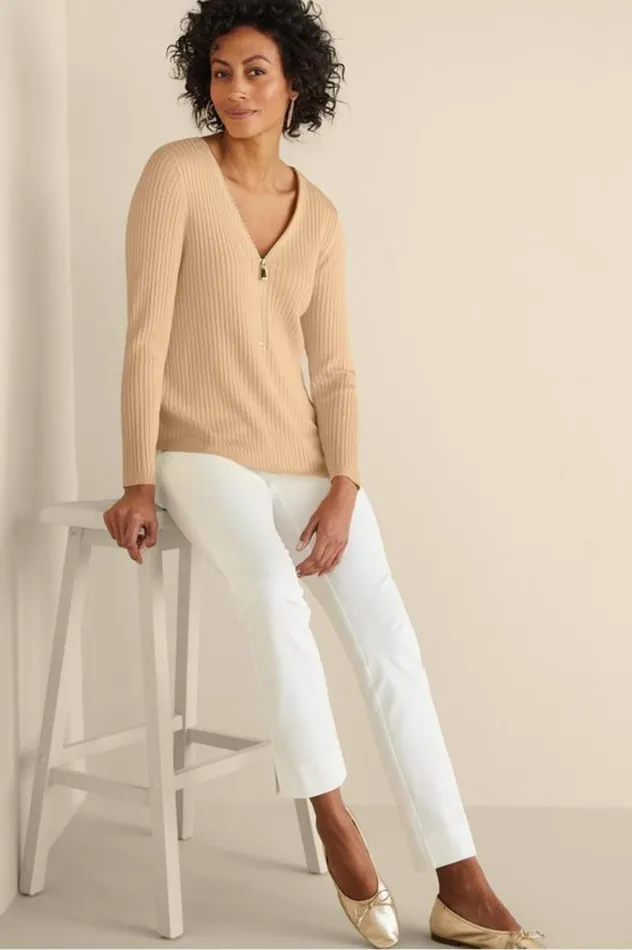 Women Soft Essential Ribbed Valentina Sweater Blue Bonnet Soft Surroundings Tops Women Soft Essential Ribbed Valentina Sweater Blue Bonnet Soft Surroundings Tops