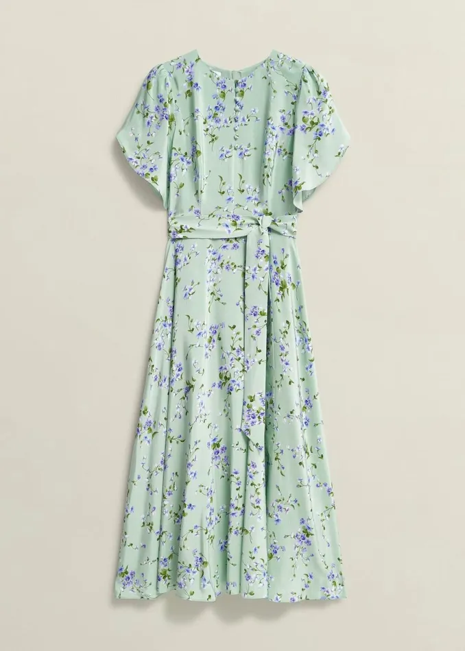Women Sophia Silk Belted Dress Sage Multi Hobbs Dresses and Jumpsuits