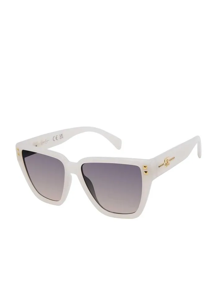 Women Star Studded Cat Eye Sunglasses In Cream Jessica Simpson Sunglasses