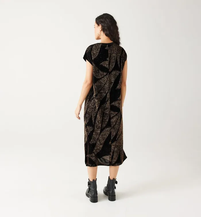 Women Straight Glitzy Dress 8211 Black Print Promod Dresses Women Straight Glitzy Dress 8211 Black Print Promod Dresses