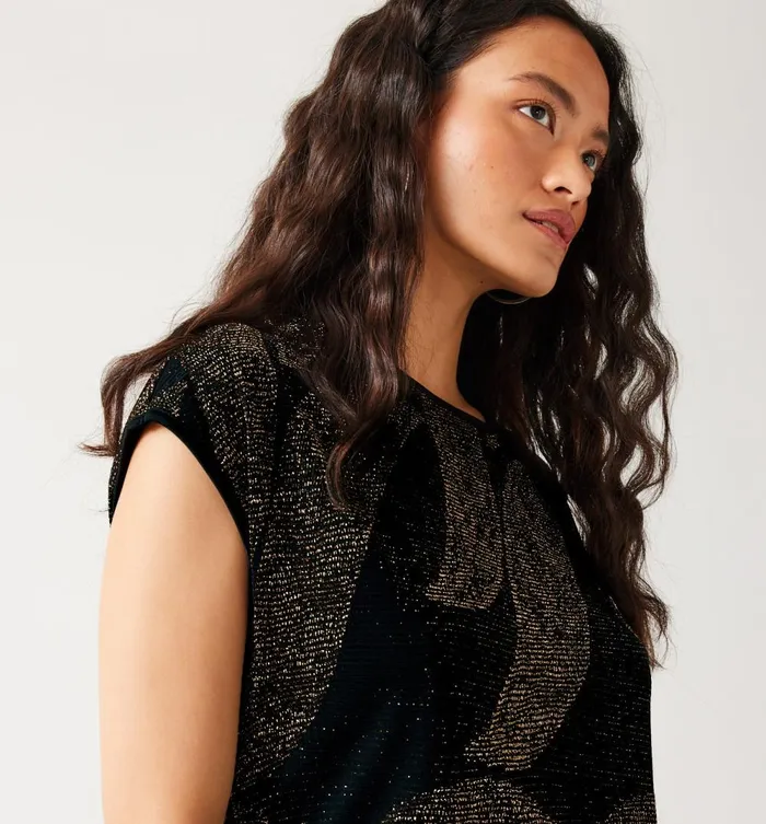 Women Straight Glitzy Dress 8211 Black Print Promod Dresses Women Straight Glitzy Dress 8211 Black Print Promod Dresses
