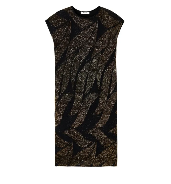 Women Straight Glitzy Dress 8211 Black Print Promod Dresses Women Straight Glitzy Dress 8211 Black Print Promod Dresses