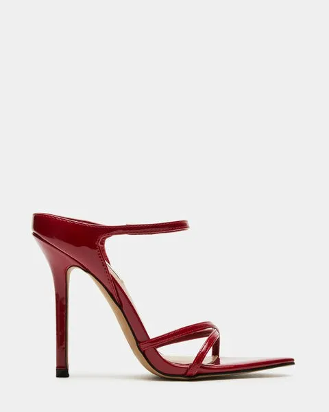 Women STUNNER RED PATENT Red Patent Steve Madden Heels