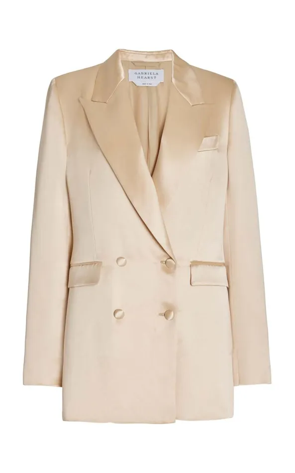 Women Suits Gabriela Hearst Elmore Blazer In Champagne Silk