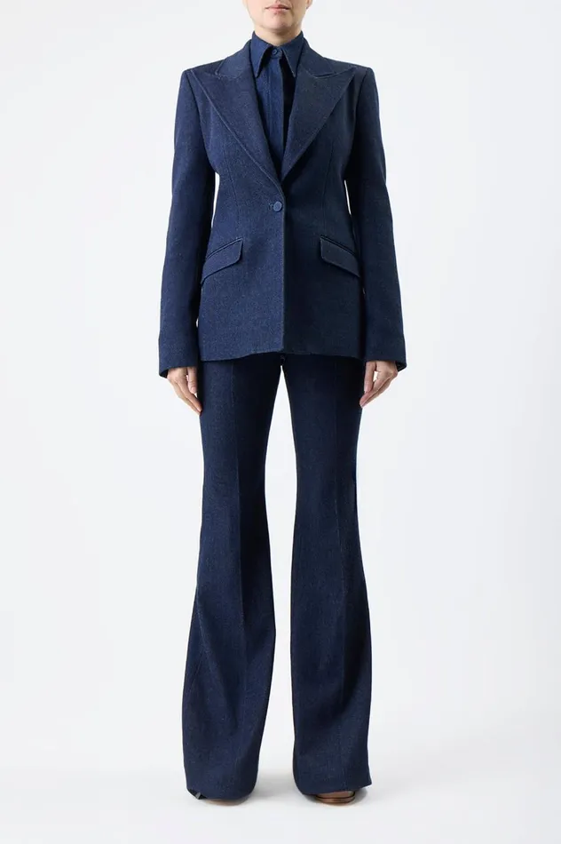 Women Suits Gabriela Hearst Leiva Blazer In Organic Raw Denim