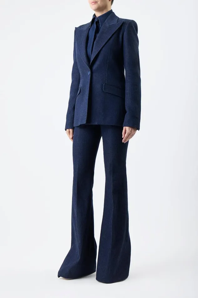 Women Suits Gabriela Hearst Leiva Blazer In Organic Raw Denim