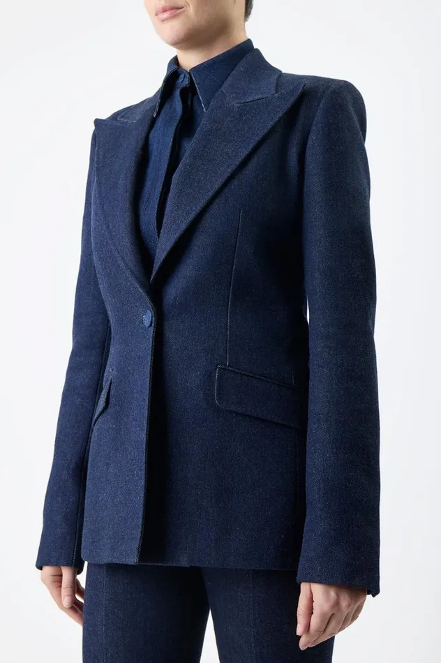 Women Suits Gabriela Hearst Leiva Blazer In Organic Raw Denim