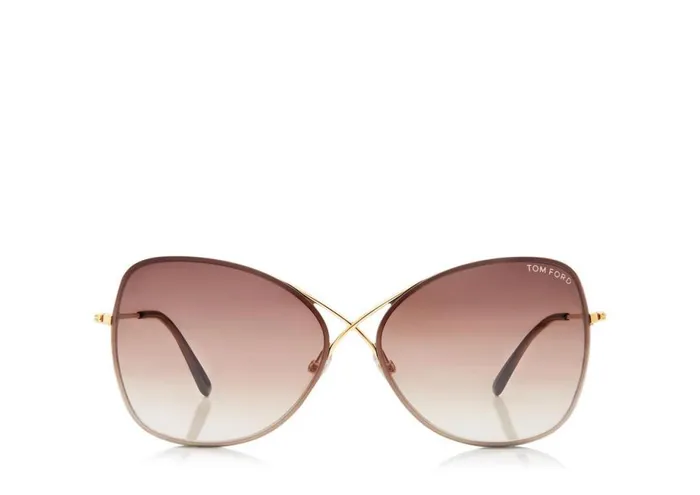 Women SUNGLASSES Tom Ford Colette Butterfly Sunglasses Rose Gold