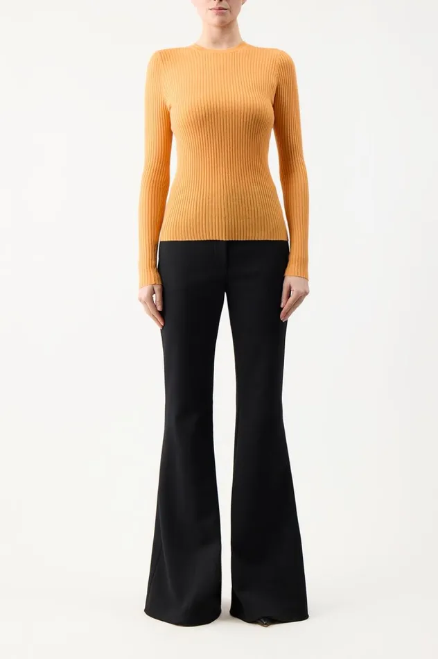 Women Sweaters and Turtlenecks Gabriela Hearst Browning Knit Sweater In Fluorescent Orange Cashmere Silk
