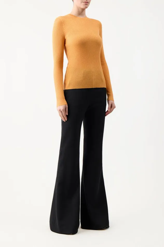 Women Sweaters and Turtlenecks Gabriela Hearst Browning Knit Sweater In Fluorescent Orange Cashmere Silk