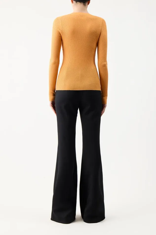 Women Sweaters and Turtlenecks Gabriela Hearst Browning Knit Sweater In Fluorescent Orange Cashmere Silk