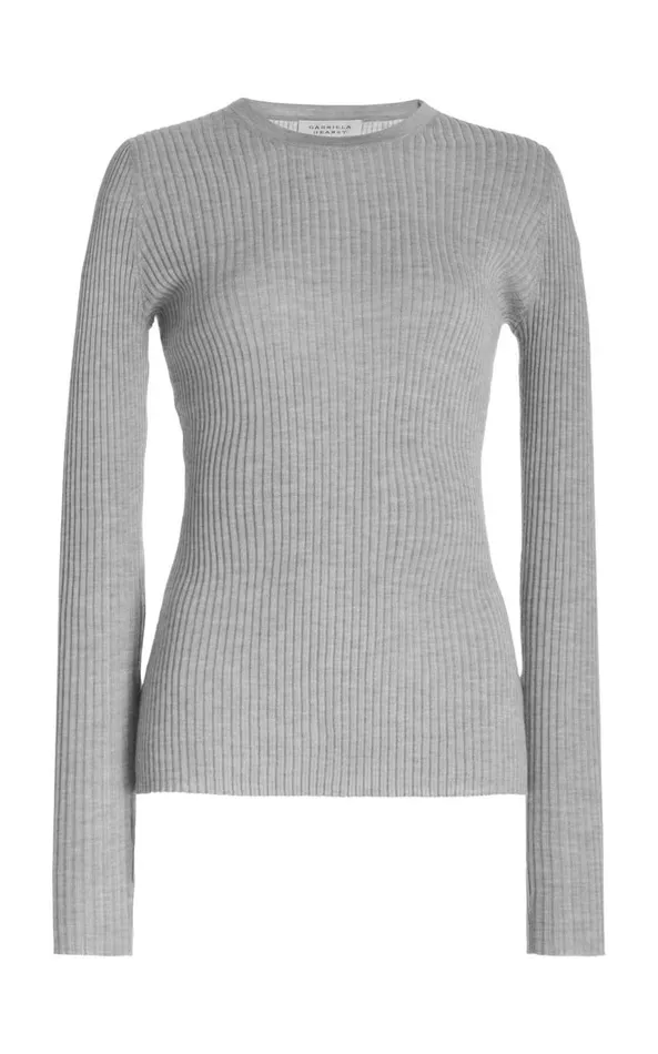 Women Sweaters and Turtlenecks Gabriela Hearst Browning Knit Sweater In Heather Grey Cashmere Silk Women Sweaters and Turtlenecks Gabriela Hearst Browning Knit Sweater In Heather Grey Cashmere Silk