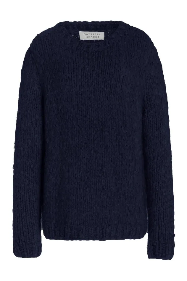 Women Sweaters and Turtlenecks Gabriela Hearst Lawrence Knit Sweater In Dark Navy Welfat Cashmere Women Sweaters and Turtlenecks Gabriela Hearst Lawrence Knit Sweater In Dark Navy Welfat Cashmere