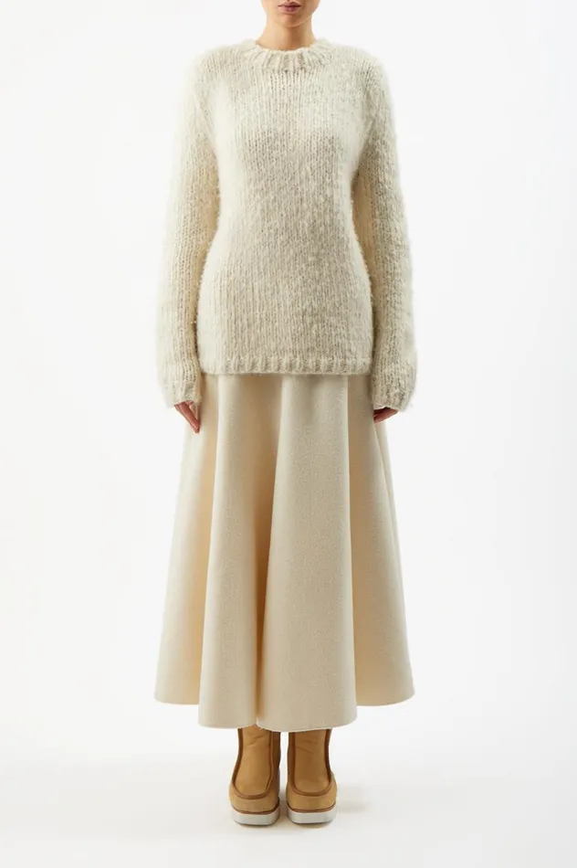 Women Sweaters and Turtlenecks Gabriela Hearst Lawrence Knit Sweater In Ivory Welfat Cashmere