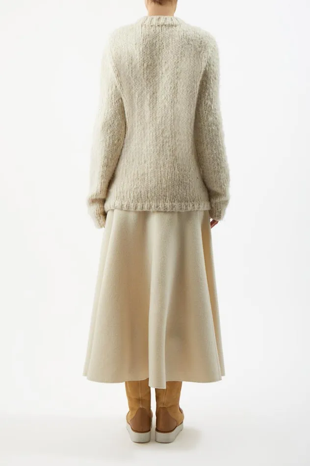 Women Sweaters and Turtlenecks Gabriela Hearst Lawrence Knit Sweater In Ivory Welfat Cashmere