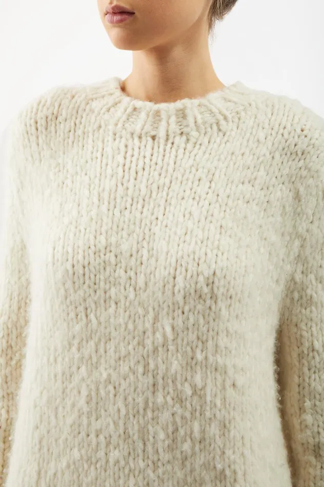 Women Sweaters and Turtlenecks Gabriela Hearst Lawrence Knit Sweater In Ivory Welfat Cashmere