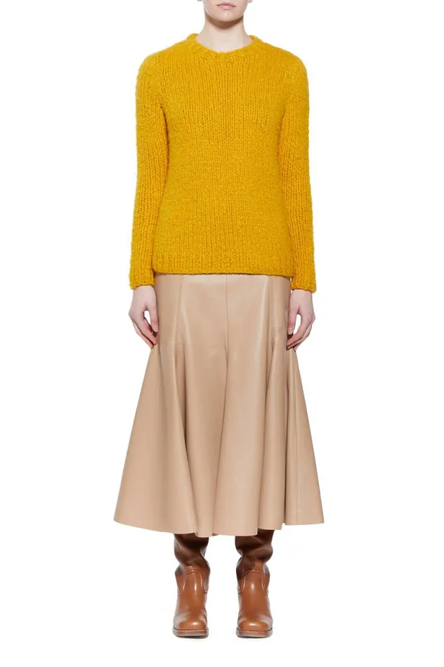 Women Sweaters and Turtlenecks Gabriela Hearst Lawrence Knit Sweater In Saffron Welfat Cashmere