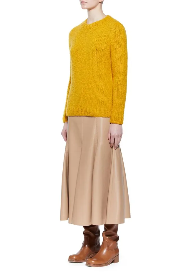 Women Sweaters and Turtlenecks Gabriela Hearst Lawrence Knit Sweater In Saffron Welfat Cashmere