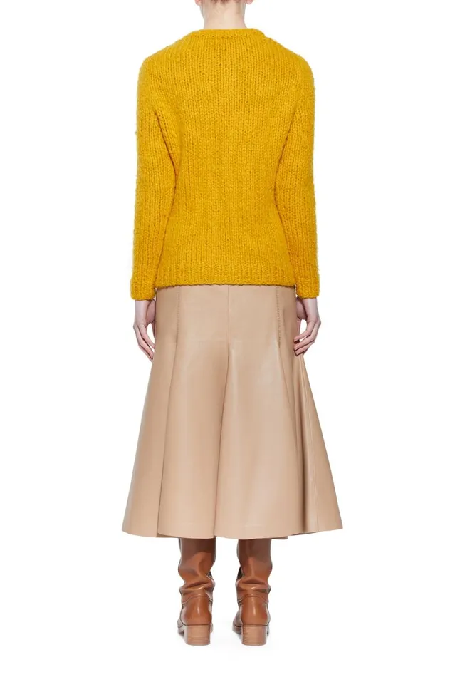 Women Sweaters and Turtlenecks Gabriela Hearst Lawrence Knit Sweater In Saffron Welfat Cashmere