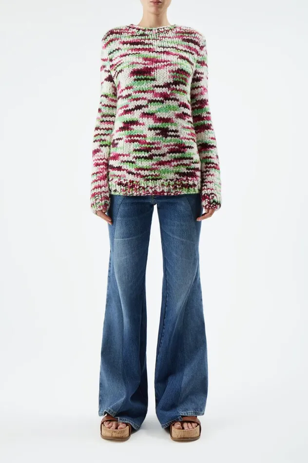 Women Sweaters and Turtlenecks Gabriela Hearst Lawrence Knit Sweater In Space Dye Jewel Multi Welfat Cashmere