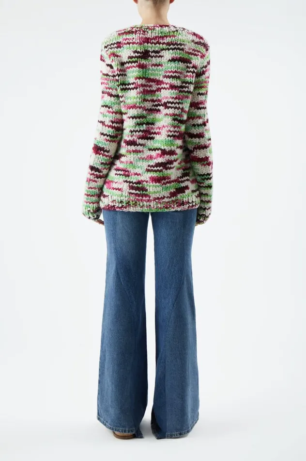 Women Sweaters and Turtlenecks Gabriela Hearst Lawrence Knit Sweater In Space Dye Jewel Multi Welfat Cashmere