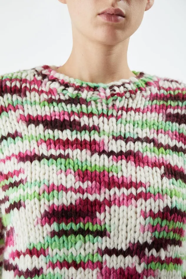 Women Sweaters and Turtlenecks Gabriela Hearst Lawrence Knit Sweater In Space Dye Jewel Multi Welfat Cashmere