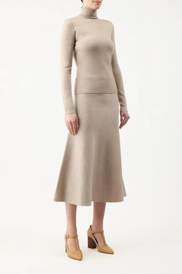 Women Sweaters and Turtlenecks Gabriela Hearst May Knit Turtleneck In Oatmeal Merino Wool Cashmere