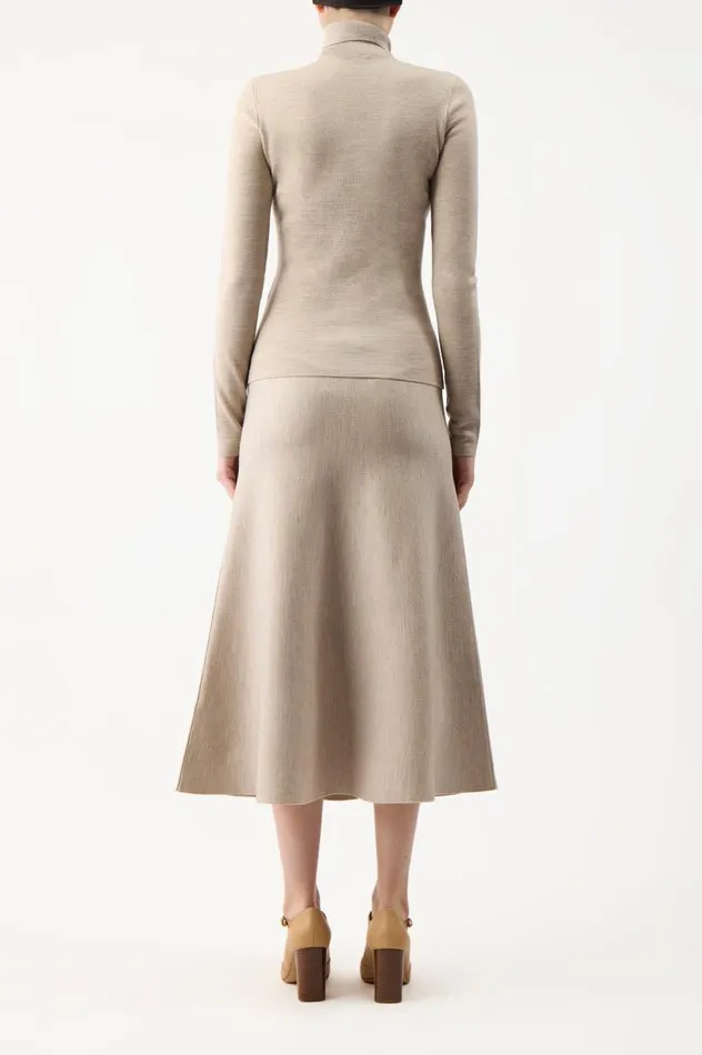 Women Sweaters and Turtlenecks Gabriela Hearst May Knit Turtleneck In Oatmeal Merino Wool Cashmere