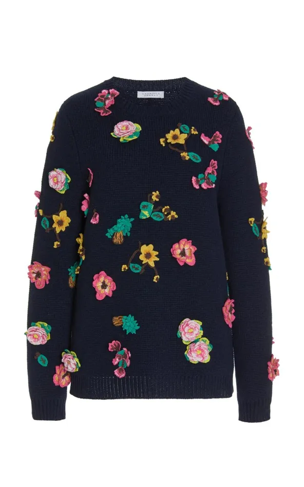 Women Sweaters and Turtlenecks Gabriela Hearst Nola Knit Sweater In Dark Navy Cashmere