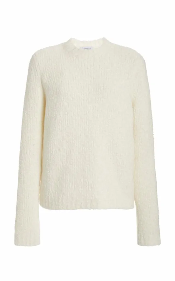 Women Sweaters and Turtlenecks Gabriela Hearst Philippe Knit Sweater In Ivory Cashmere Boucle