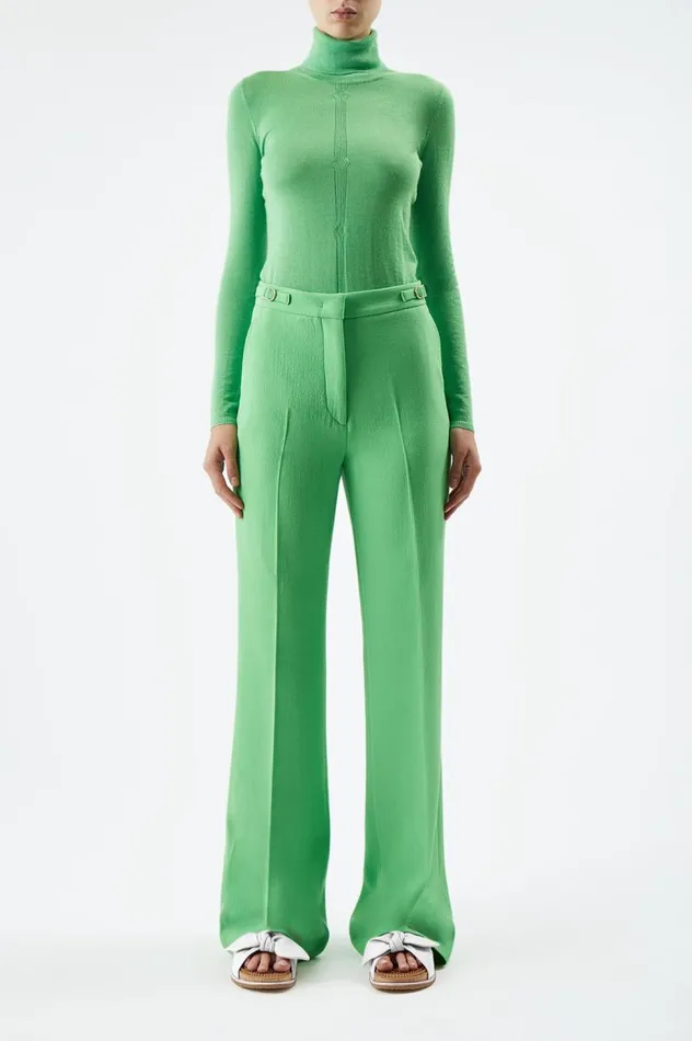 Women Sweaters and Turtlenecks Gabriela Hearst Steinem Knit Turtleneck In Fluorescent Green Cashmere Silk