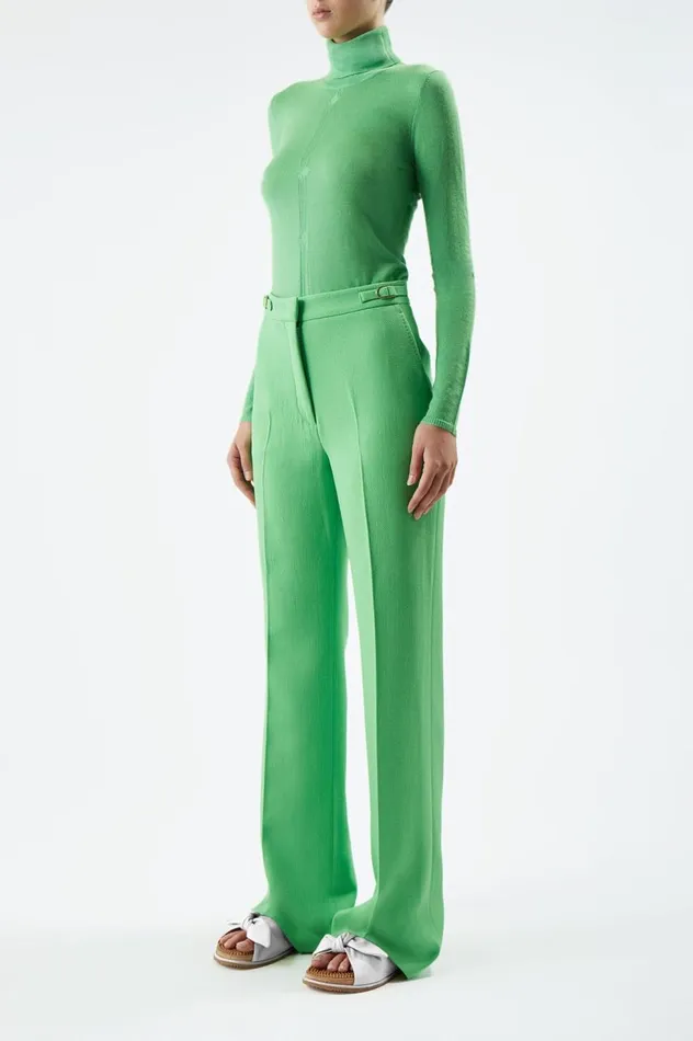 Women Sweaters and Turtlenecks Gabriela Hearst Steinem Knit Turtleneck In Fluorescent Green Cashmere Silk