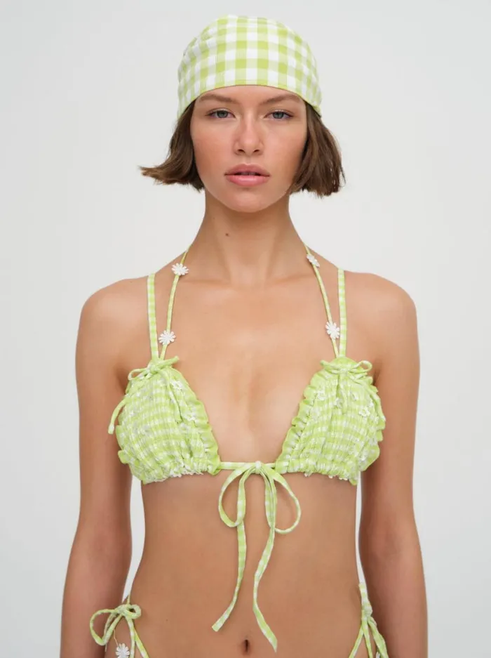 Women Swim For Love and Lemons Hilary Triangle Bikini Top Green Women Swim For Love and Lemons Hilary Triangle Bikini Top Green
