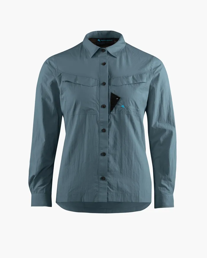 Women Syn Long Sleeve Shirt Thistle Blue Klttermusen Shirts