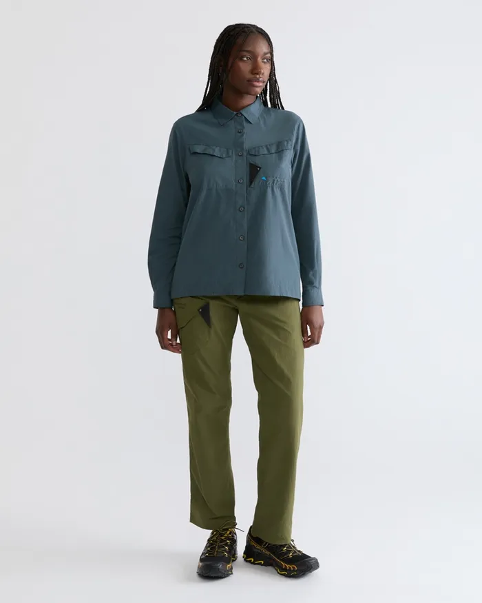 Women Syn Long Sleeve Shirt Thistle Blue Klttermusen Shirts