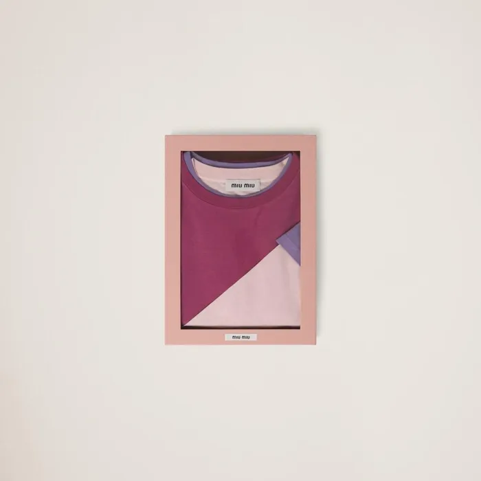 Women TShirts And Sweatshirts Miu Miu Set Of 3 Jersey Tshirts Alabasterlilacmauve Women TShirts And Sweatshirts Miu Miu Set Of 3 Jersey Tshirts Alabasterlilacmauve