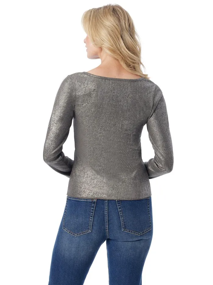 Women Tahani Henley Top In Silver Grey Jessica Simpson Tops and Tees