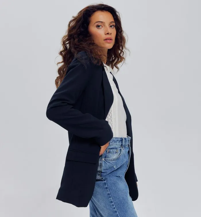 Women Tailored Jacket 8211 Navy Blue Promod Jackets