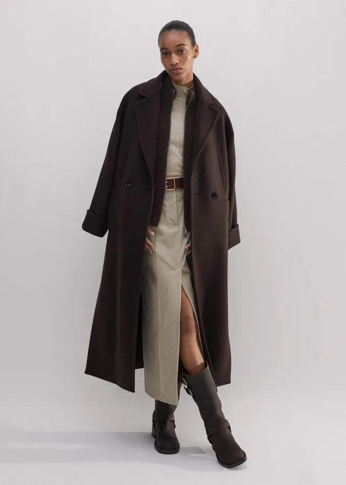 Women Teddy Merino Boucl TwoWay Zip Vest Double Espresso MEEM